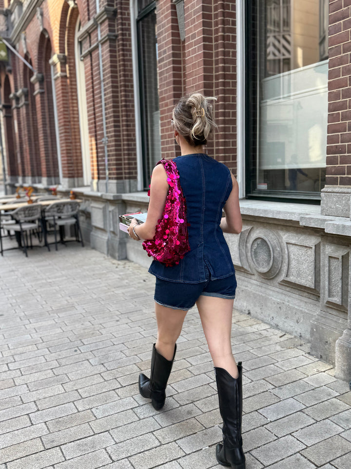 Mia | Elegant Ärmlös Denim Set med Shorts för Sommar 3