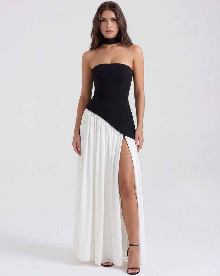 Mia | Elegant Axelbandslös Maxi Klänning 1
