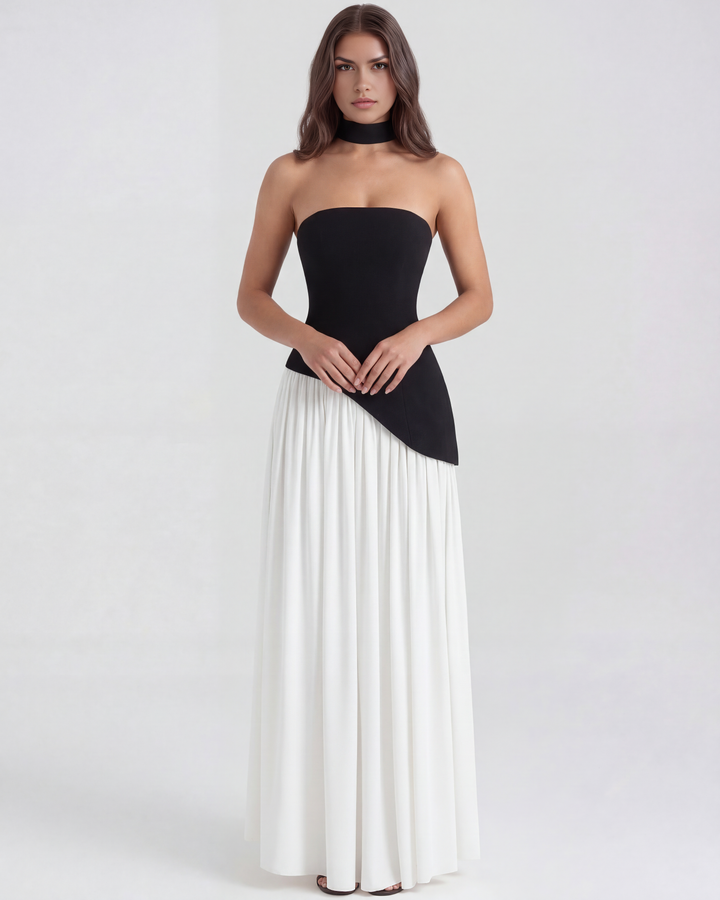 Mia | Elegant Axelbandslös Maxi Klänning 2