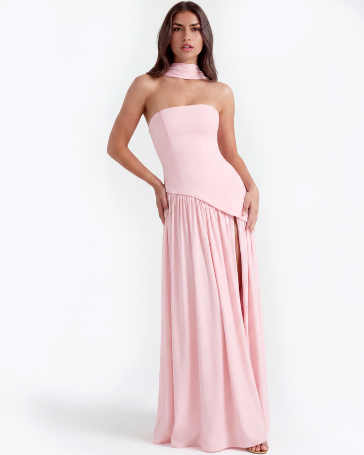 Mia | Elegant Axelbandslös Maxi Klänning 2