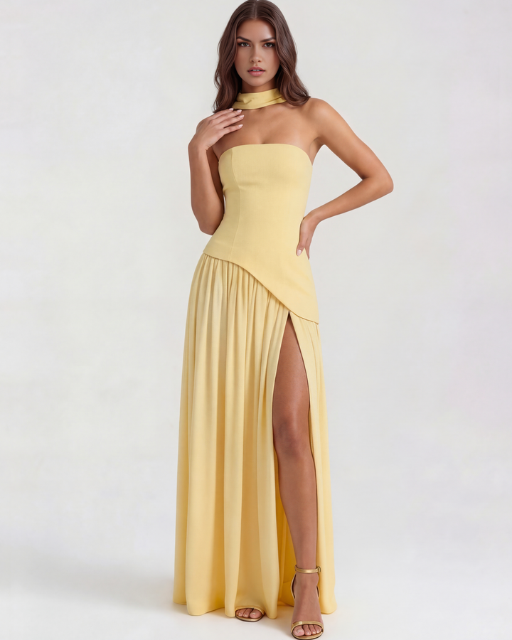 Mia | Elegant Axelbandslös Maxi Klänning 5