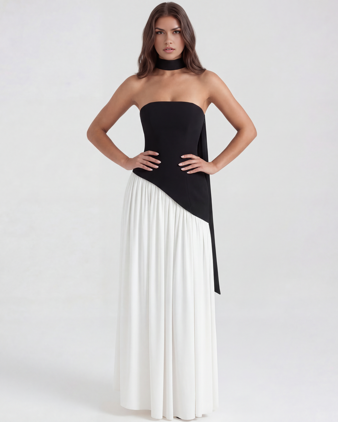 Mia | Elegant Axelbandslös Maxi Klänning 6