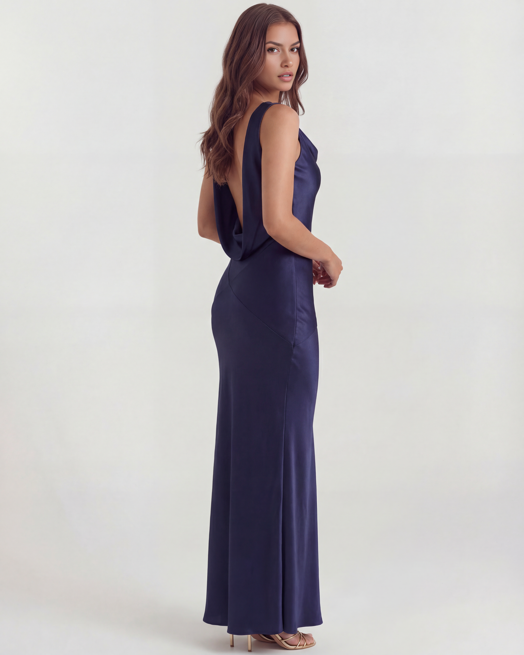 Mia | Elegant Draperad Maxiklänning 0