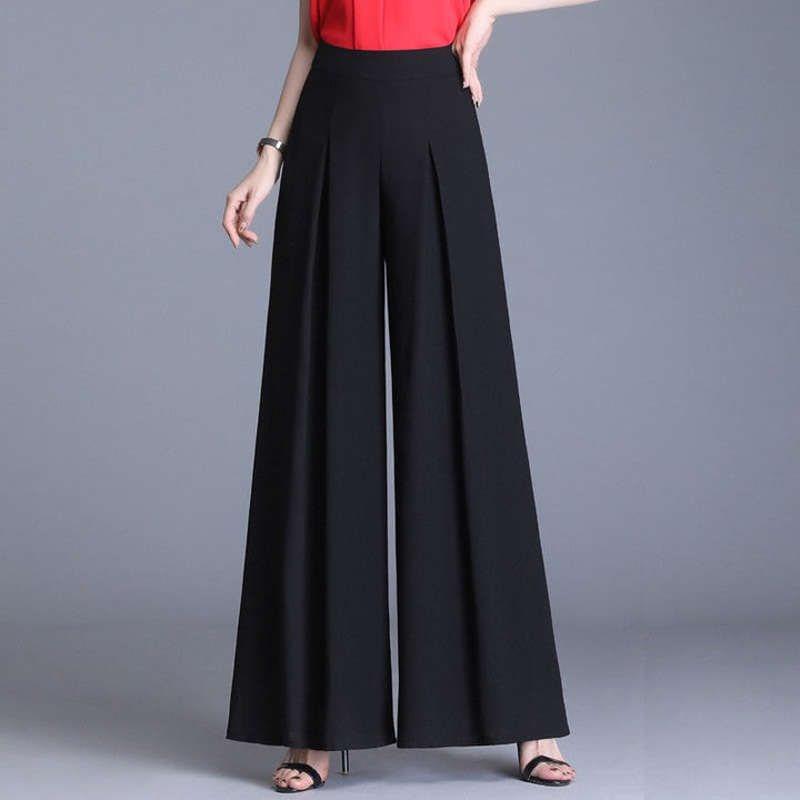 Mia | Elegant Hög Midja Vida Ben Byxor Dam 0