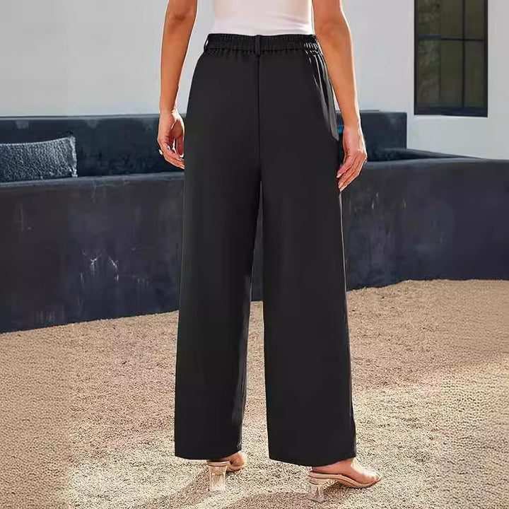 Mia | Elegant Hög Midja Vida Ben Kostymbyxor Dam 3