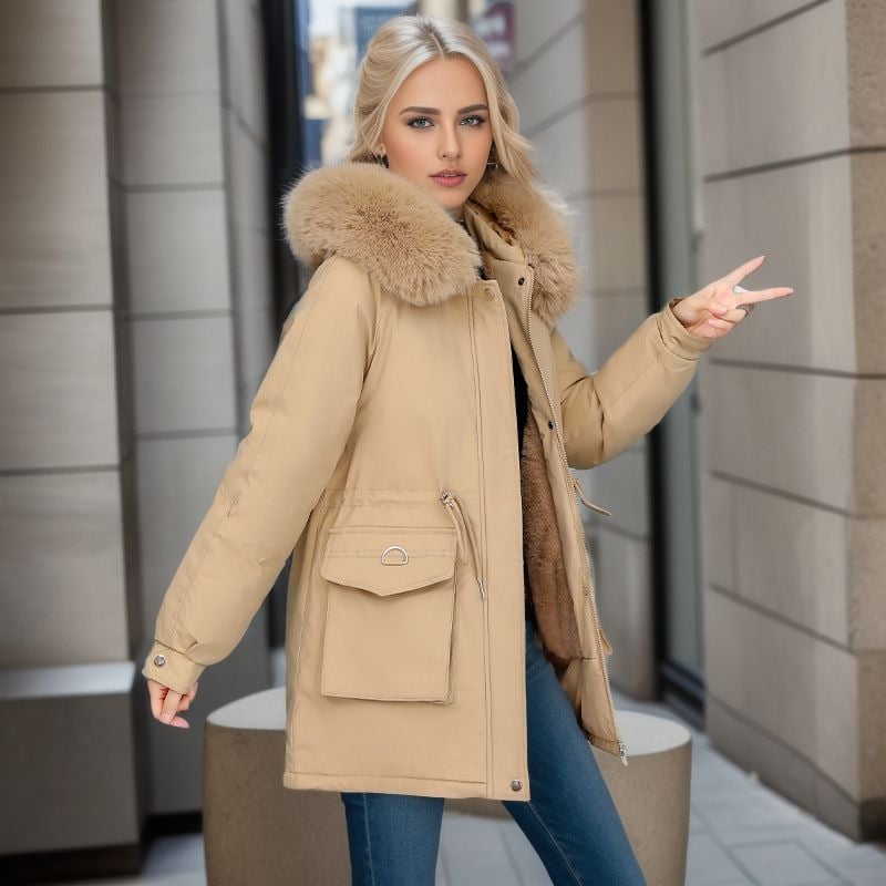 Mia | Elegant Lång Vinterkappa Dam med Ståkrage och Långa Ärmar 1