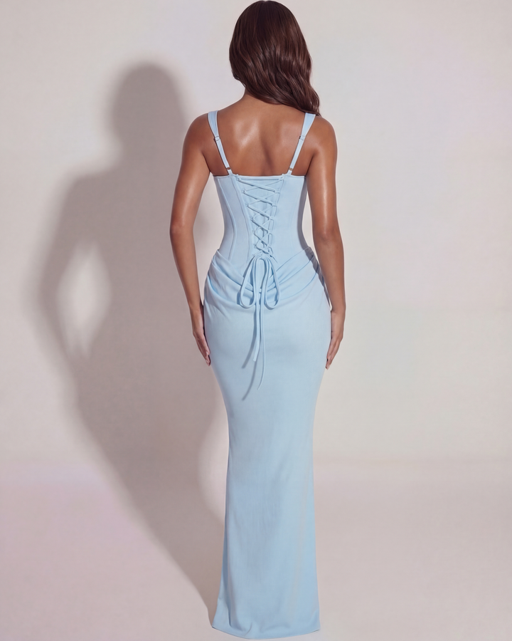 Mia | Elegant Maxi Klänning med Skulpterad Struktur 6