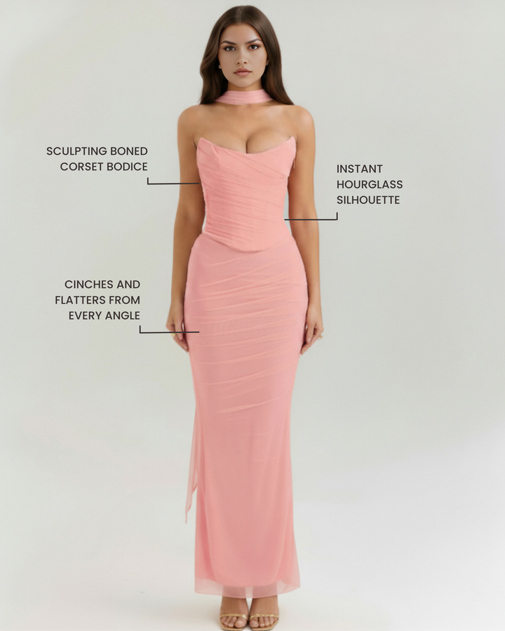Mia | Elegant Maxi Set Med Korsett Och Kjol 1
