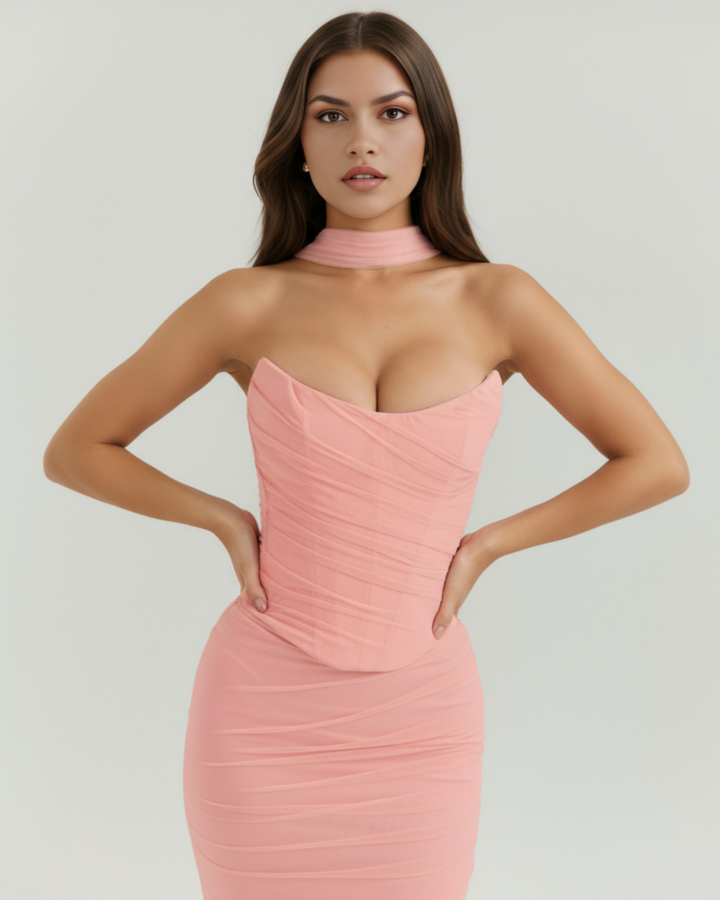 Mia | Elegant Maxi Set Med Korsett Och Kjol 4