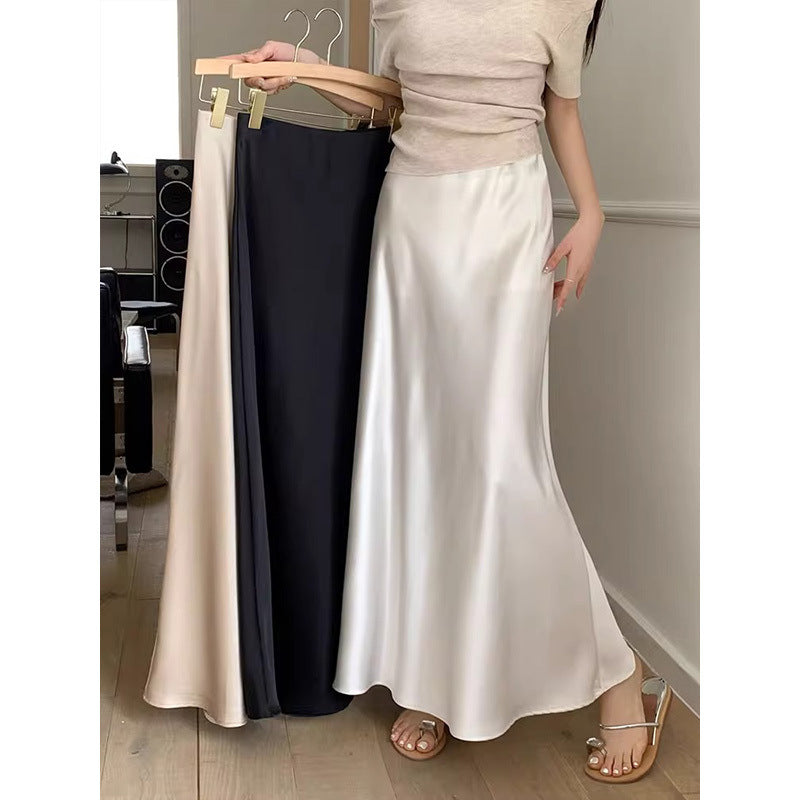 Mia | Elegant Mellanlång Svart Kjol för Dam 1