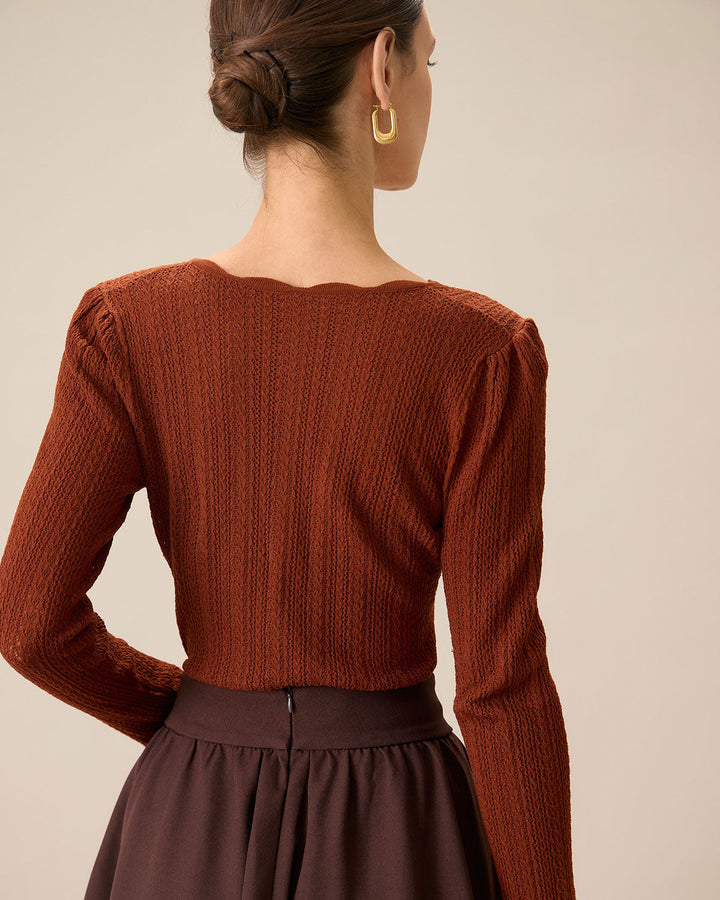Mia | Elegant Slim Fit Stickad Tröja Dam Med Rund Halsringning 2