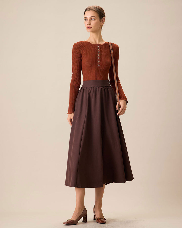 Mia | Elegant Slim Fit Stickad Tröja Dam Med Rund Halsringning 3