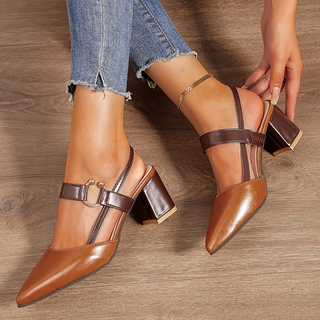 Mia | Elegant Slingback Klackar med Spetsig Tå 3