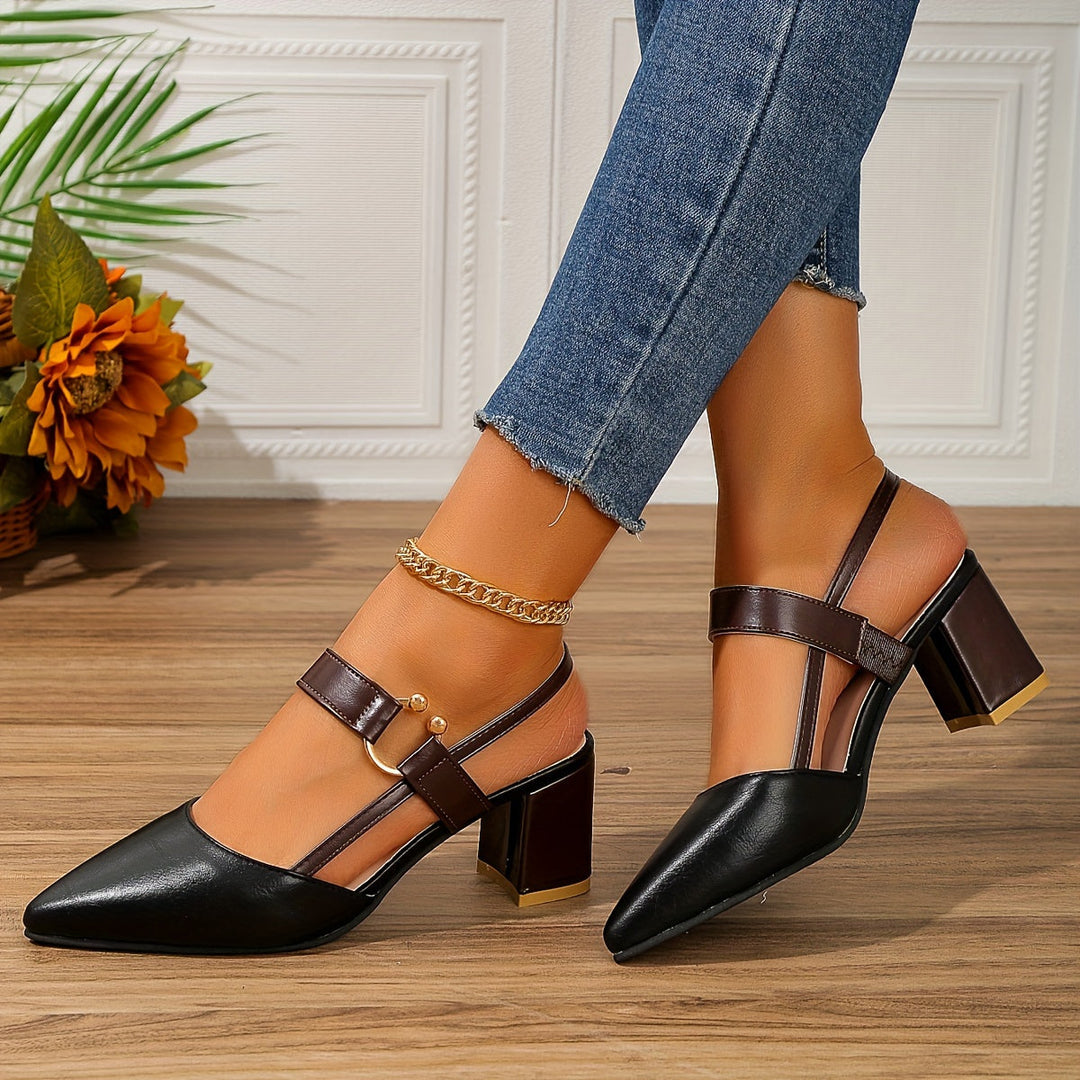 Mia | Elegant Slingback Klackar med Spetsig Tå 5