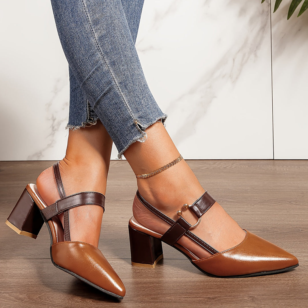 Mia | Elegant Slingback Klackar med Spetsig Tå 7