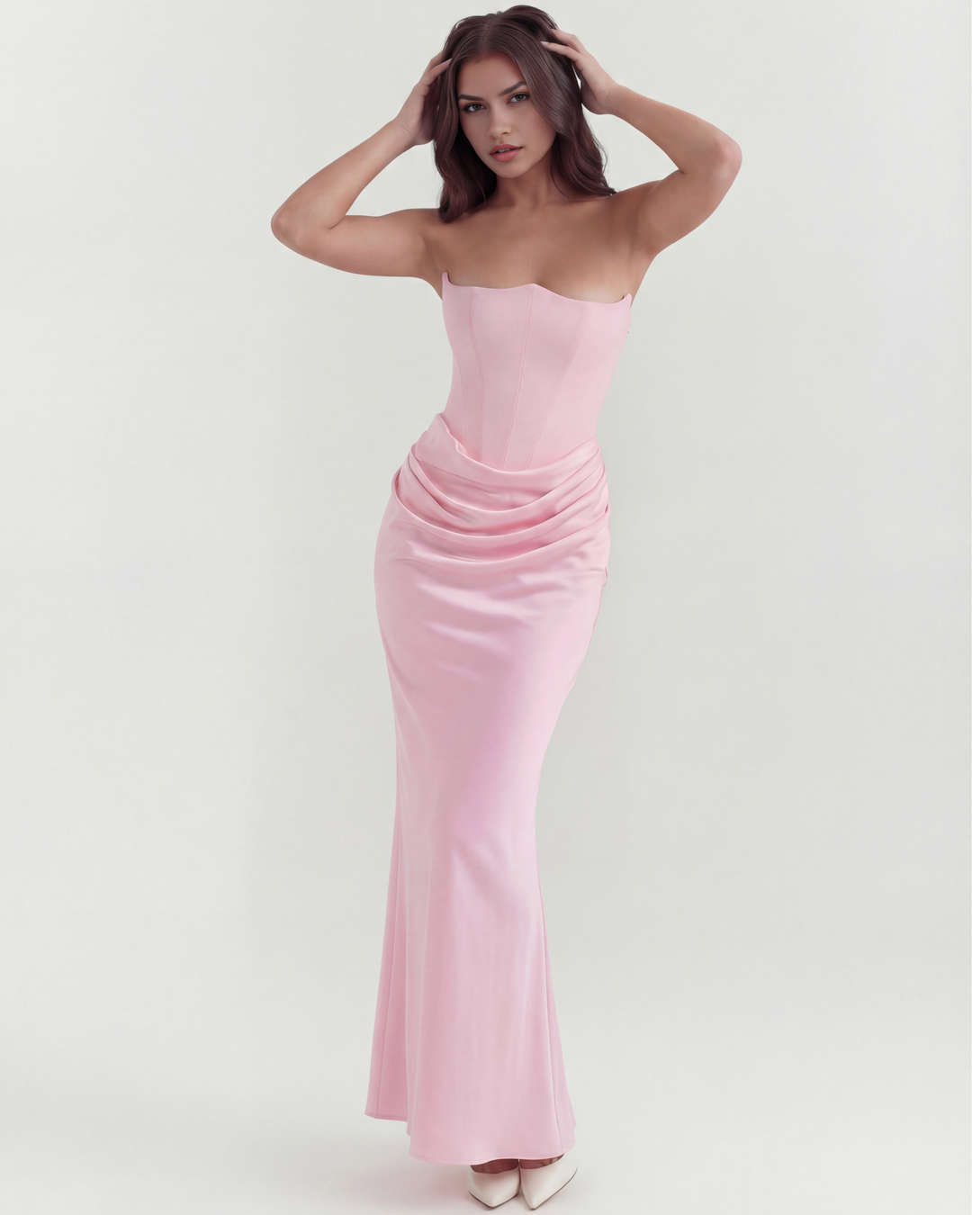 Mia | Elegant Stretch Crepe Klänning Dam För Bröllop och Fest 2