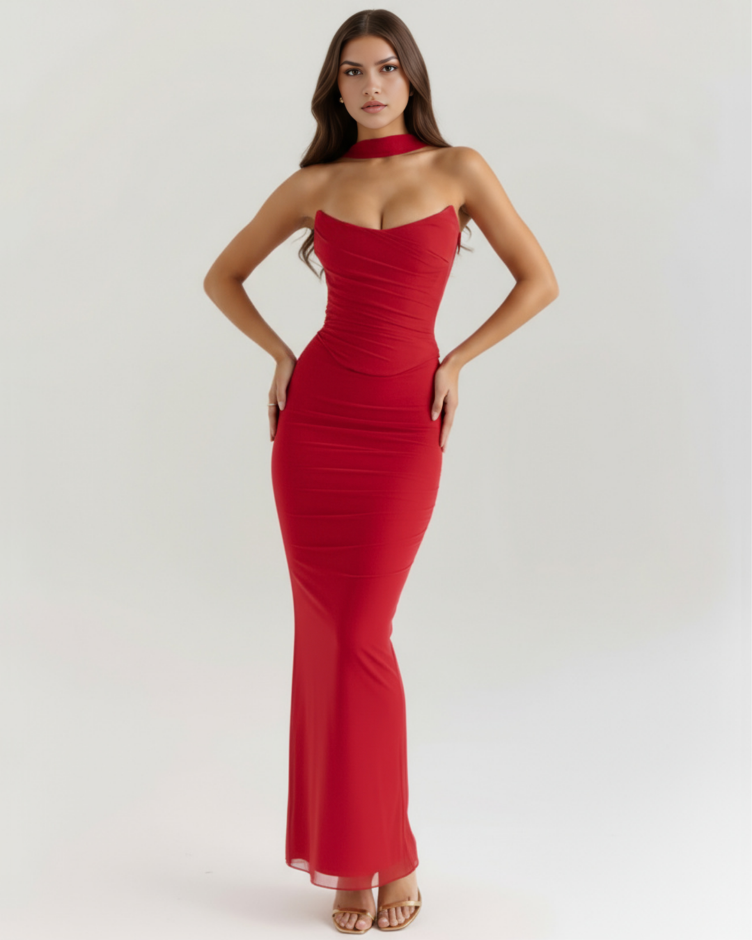 Mia | Elegant Tre-delat Set med Maxi Kjol 0