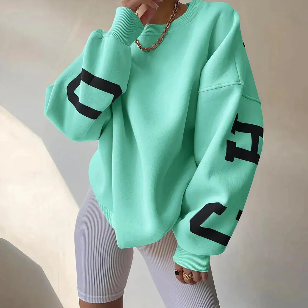 Mia | Modern Oversized Stickad Tröja Dam med Långärmar 0