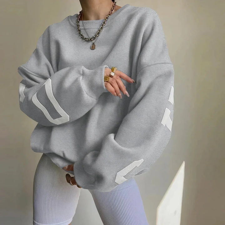 Mia | Modern Oversized Stickad Tröja Dam med Långärmar 1