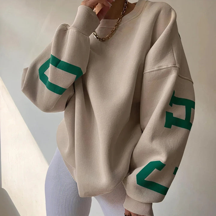 Mia | Modern Oversized Stickad Tröja Dam med Långärmar 3