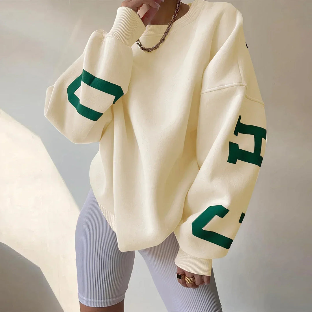 Mia | Modern Oversized Stickad Tröja Dam med Långärmar 4