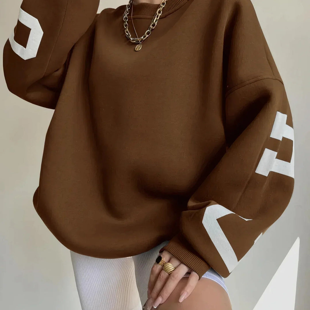 Mia | Modern Oversized Stickad Tröja Dam med Långärmar 7