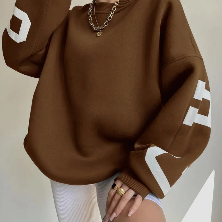 Mia | Modern Oversized Stickad Tröja Dam med Långärmar 7