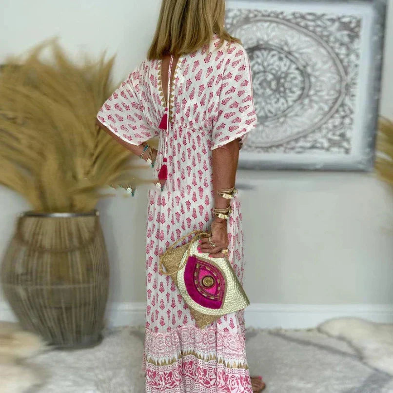 Mia | Mönstrad Boho Maxiklänning för Damer 2