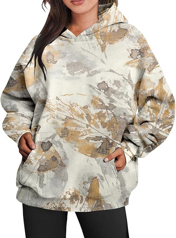 Mia | Oversized Långärmad Damtröja med Tryck och Huva 2