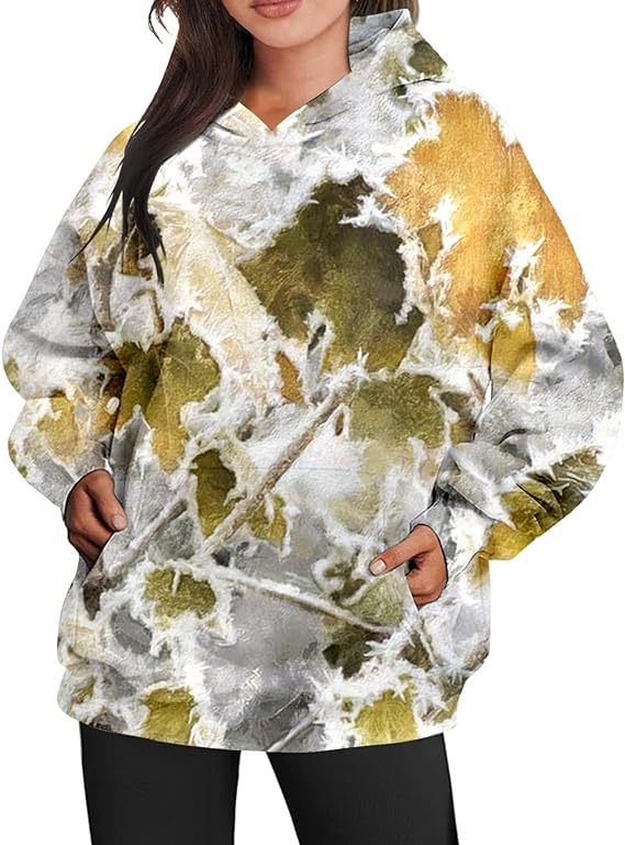 Mia | Oversized Långärmad Damtröja med Tryck och Huva 5