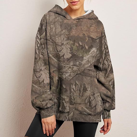 Mia | Oversized Långärmad Damtröja med Tryck och Huva 8