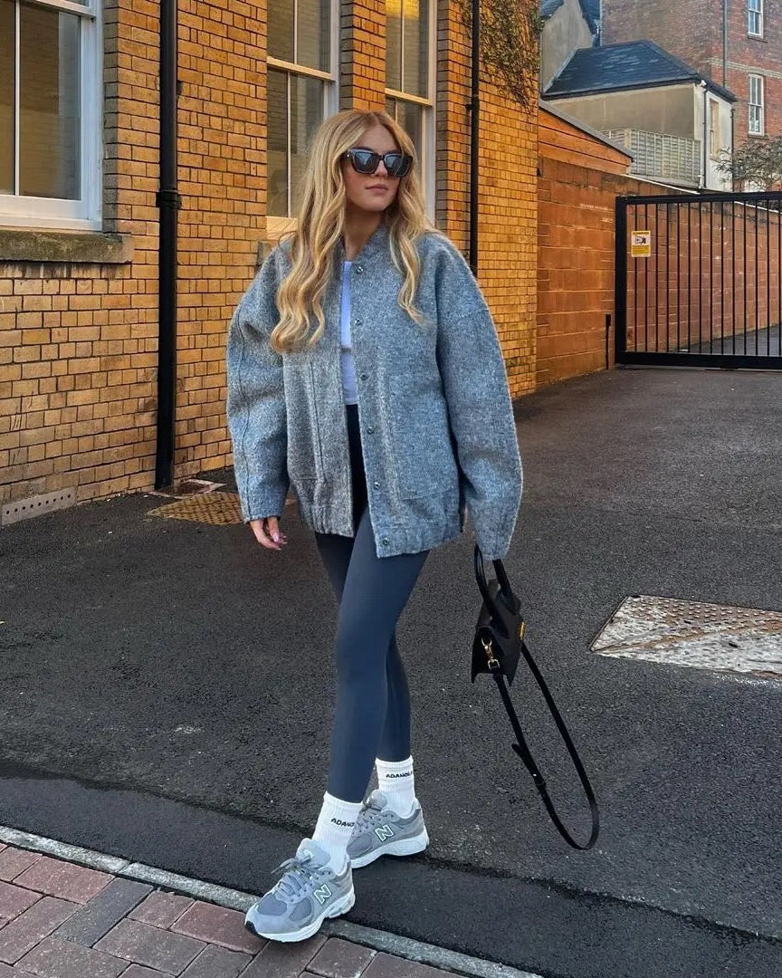 Mia | Oversized Vårjacka i Tweeddesign för Dam 1