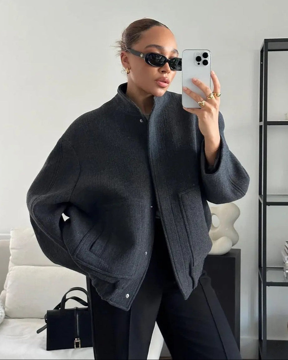 Mia | Oversized Vårjacka i Tweeddesign för Dam 9