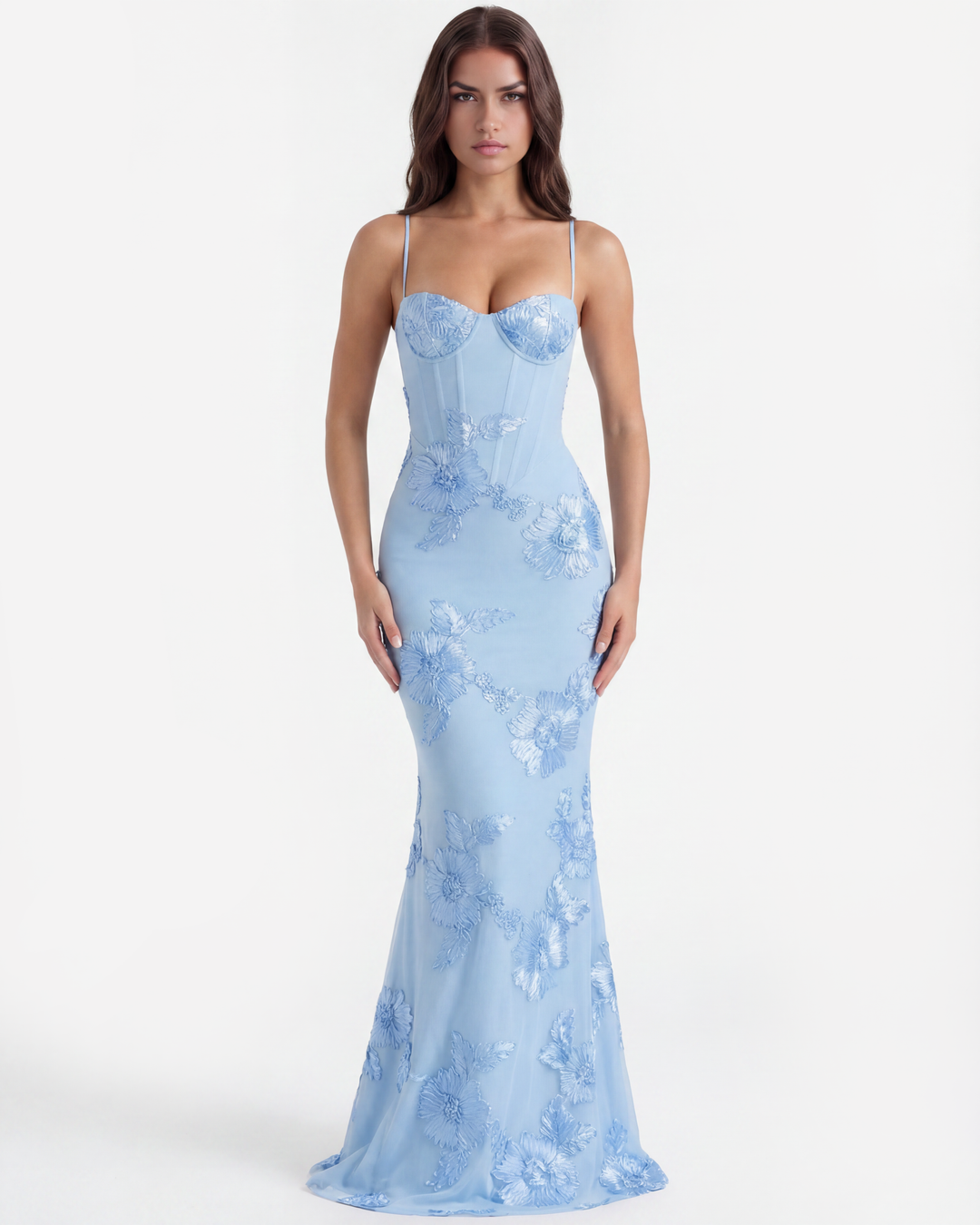 Mia | Romantisk Maxi Klänning med Blommiga Detaljer 4