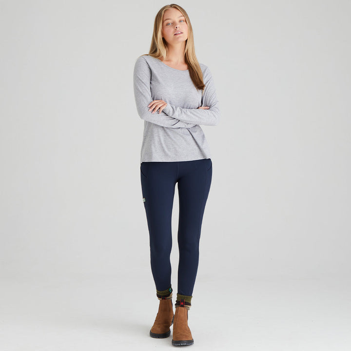 Mia | Slim Fit Mellanvikt Leggings med Dragsko och Fickor 0