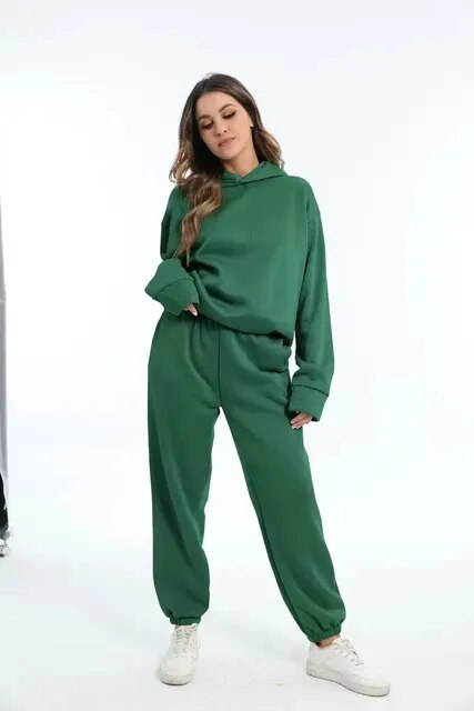 Mia | Varm Fleece Huvtröja och Mjukisbyxor Set 1