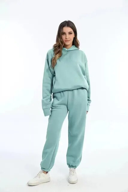 Mia | Varm Fleece Huvtröja och Mjukisbyxor Set 2