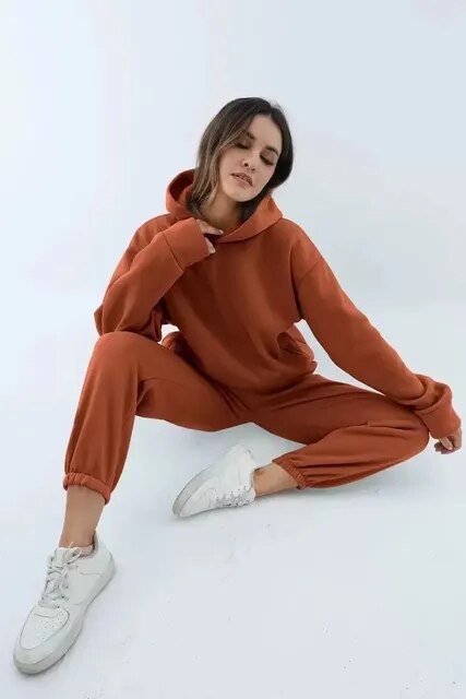 Mia | Varm Fleece Huvtröja och Mjukisbyxor Set 5