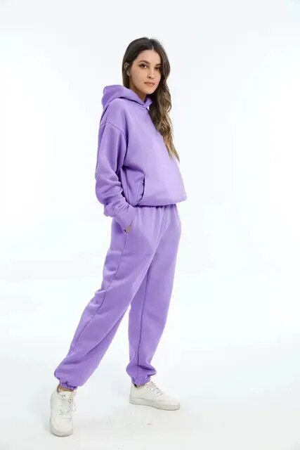 Mia | Varm Fleece Huvtröja och Mjukisbyxor Set 6