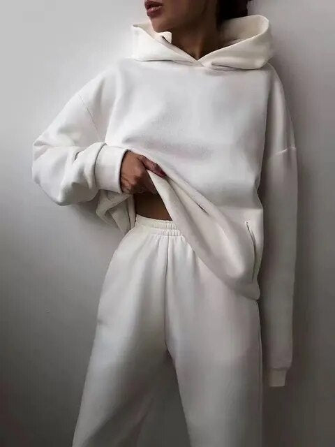 Mia | Varm Fleece Huvtröja och Mjukisbyxor Set 7