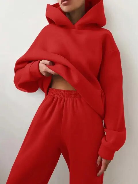 Mia | Varm Fleece Huvtröja och Mjukisbyxor Set 8