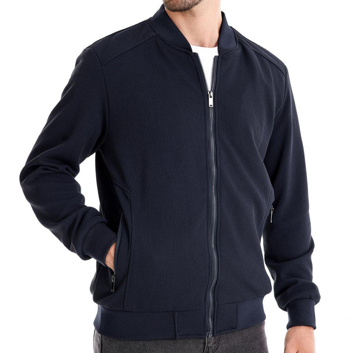 Minimalistisk Bomberjacka för Män med Ståkrage och Dragkedja | Slitstark och Värmande Design för Casual Stil 1