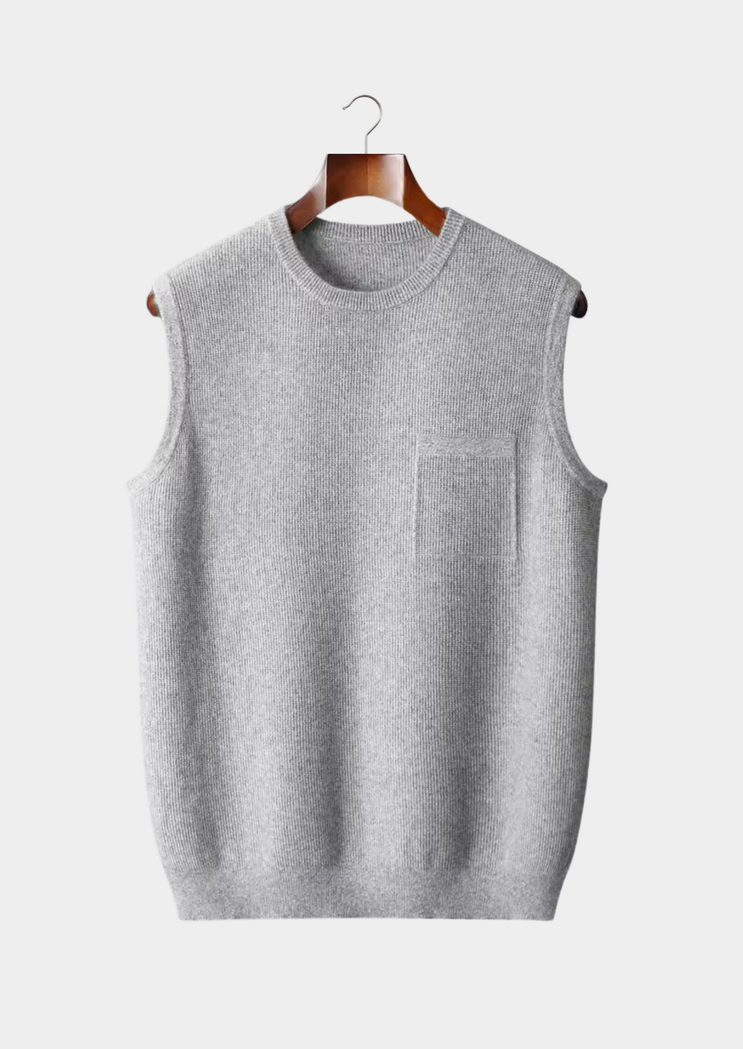 Minimalistisk Herr Väst | Ärmlös Design med Rund Halsringning | Mångsidig Layering för Stil och Komfort 0