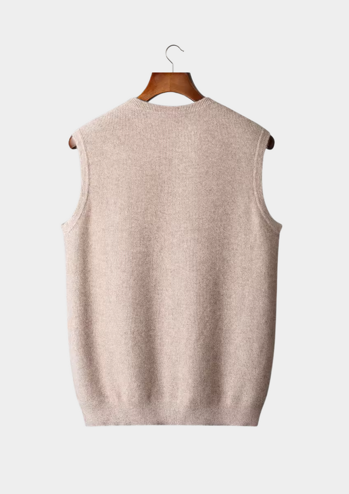 Minimalistisk Herr Väst | Ärmlös Design med Rund Halsringning | Mångsidig Layering för Stil och Komfort 5