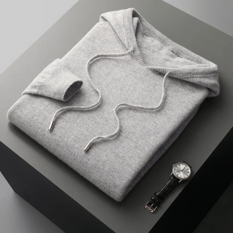 Minimalistisk Luvtröja för Män med Dragsko | Elegant Design för Komfort 4