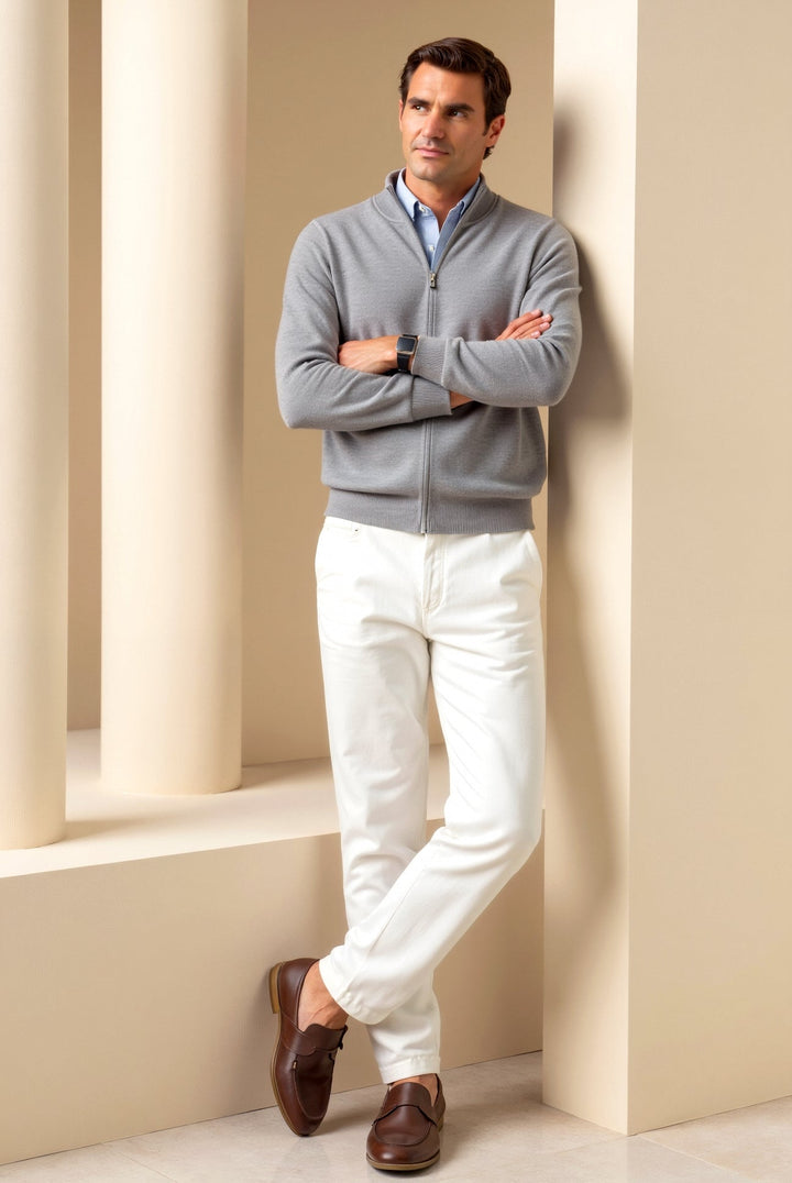 Minimalistisk Slim Fit Jacka för Män med Ståkrage | Lätt och Mångsidig Design för Vardagsbruk 3