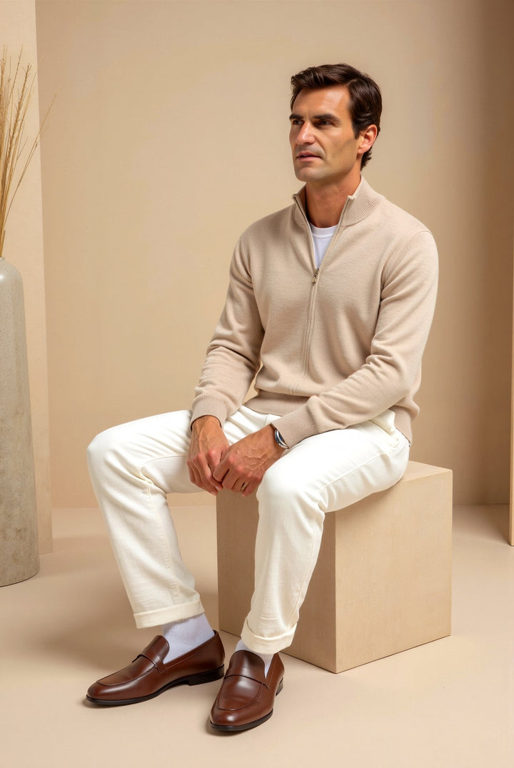 Minimalistisk Slim Fit Jacka för Män med Ståkrage | Lätt och Mångsidig Design för Vardagsbruk 4