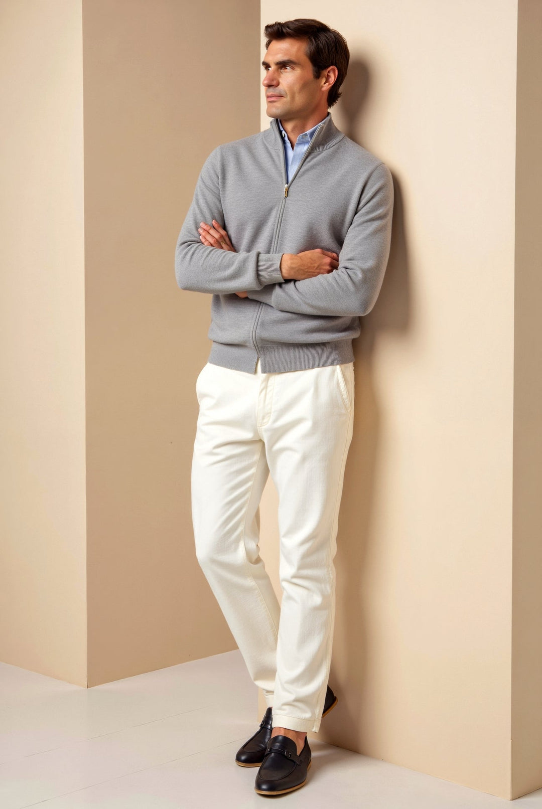 Minimalistisk Slim Fit Jacka för Män med Ståkrage | Mångsidig Design för Vardagsbruk 1