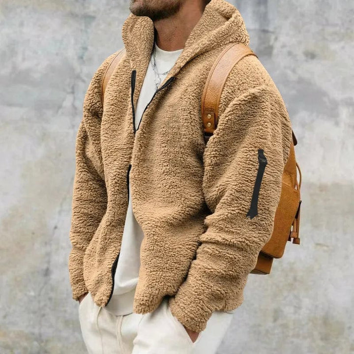 Mjuk Teddy Fleece Luvtröja för Herr med Full Dragkedja | Varm och Avslappnad Stil för Kalla Dagar 1