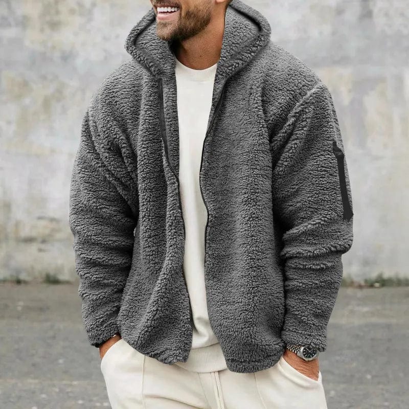 Mjuk Teddy Fleece Luvtröja för Herr med Full Dragkedja | Varm och Avslappnad Stil för Kalla Dagar 11
